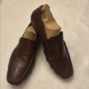 Kenneth Cole Pass the Bar Dark Brown Leather Slip-On Loafers Size 9M